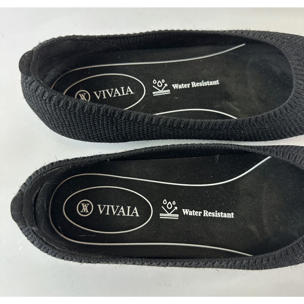 VIVAIA Aria Knit Pointed Toe Water Repellent Ballet Flats Black Size EU 40 US 9 - Picture 5 of 14